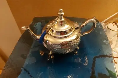 Nrw classy Moroccan Etched Teapot SilverPlated
