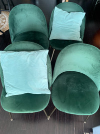 4x Structube Velvet Chair 