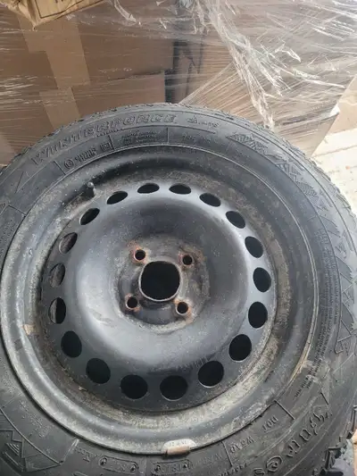 185/65R15 Firestone Winter Force tires with rims. Used 1 season with limited miles. Sold car...no lo...