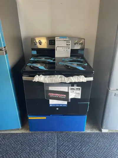 New 30” GE Coil Top Electric Range Stove (Stainless Steel) 5 cf, View more