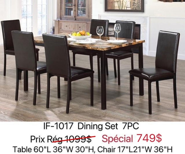 Des sets de cuisine à liquidation! Mobilier de salle à manger et