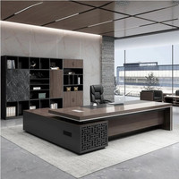 New L Shaped Dark Brown Executive Office Desk