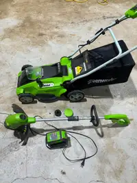 40v yard works mower and trimmer