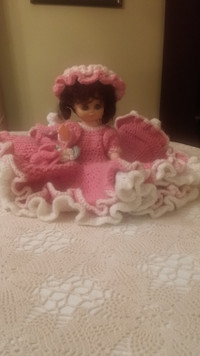 Doll in Hand Knit Fancy Dress