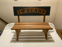 Wooden “I Love Bears” Bench