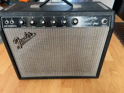 Vintage 1970's Fender Princeton Reverb w Custom Padded Cover, View more