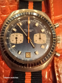 Vintage Blue Dial Chronograph Watch