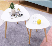 Nesting Triangle End Table,Set of 2 Coffee Table Modern Minimali