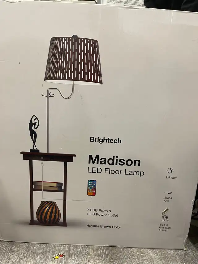 BNIB- Madison Table and LED Floor Lamp combo in Indoor Lighting & Fans in Oshawa / Durham Region - Image 2