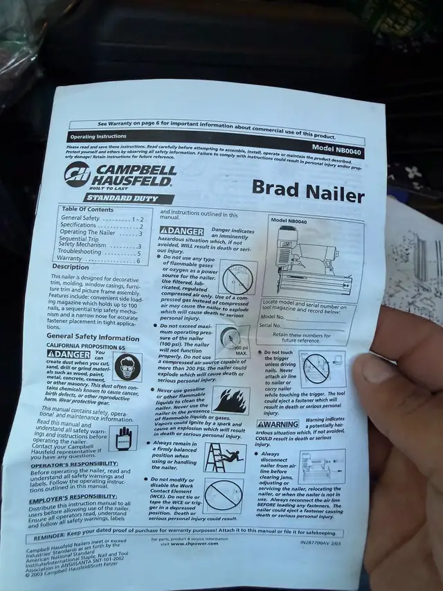 Campbell Hausfeld Brad Nailer553852154529064963