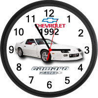 1992 Chevy Camaro Z28 (Arctic White)Custom Wall Clock - New