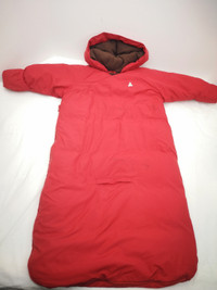 Baby Gap Fleece Down red hooded snowsuit sack Bunting bag 6-12