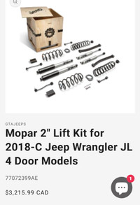 Mopar Fox 2” lift for Jeep JLU