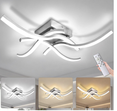 4‑Light Modern LED Ceiling Light Fixtures with Remote New in Box, View more