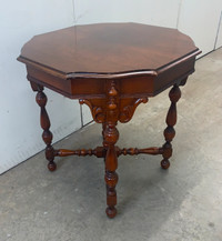 An elegant large antique parlor side table, solid burl walnut