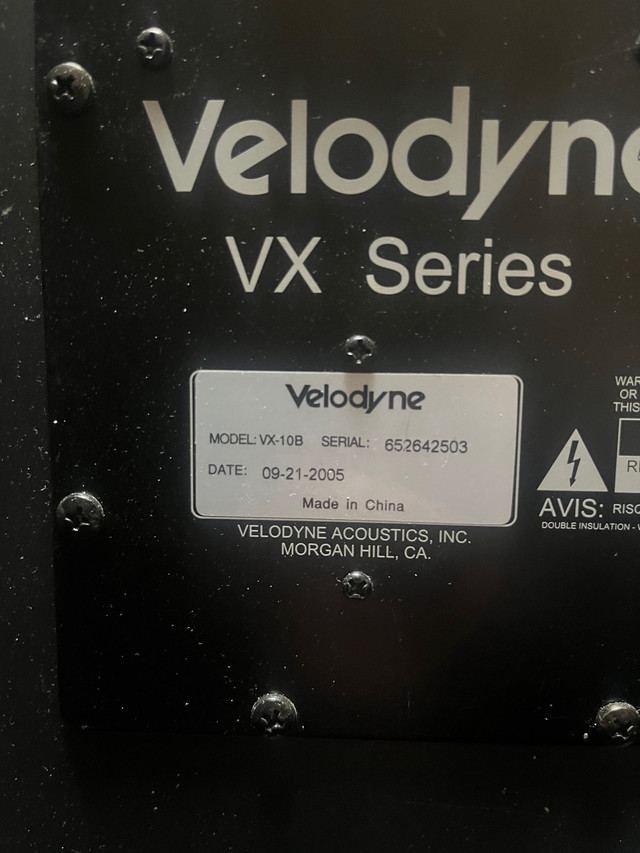 Velodyn VX-10B sub in General Electronics in La Ronge - Image 4