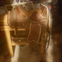 16 " Genuine Cowhide Leather Western Horse Saddle