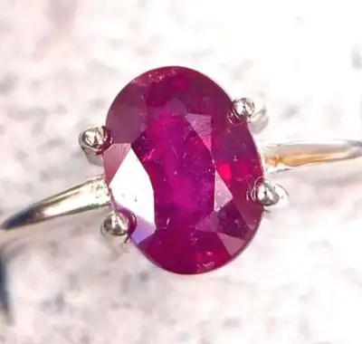 Beautiful Natural real ruby 1 Carat set in a silver ring size 7. Can bring to a jeweler of your choi...