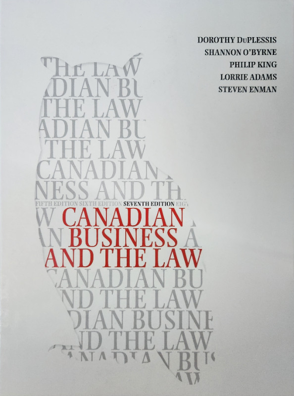 Canadian business and the Law Textbook, Seventh Edition in Textbooks in City of Toronto