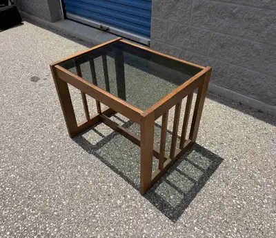 Teak Mid Century Glass Coffee Table, View more