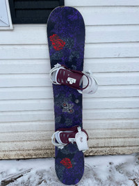 Snowboard, boots and bindings