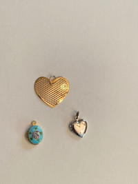 Gold and silver necklace charms