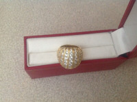 BAGUE NEUVE PLAQUÉE OR, #6,  BRAND  NEW GOLD PLATED RING