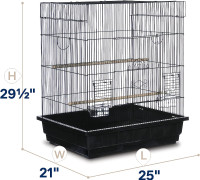 NEW Prevue Pet Products Square Top Parakeet Cage, Black