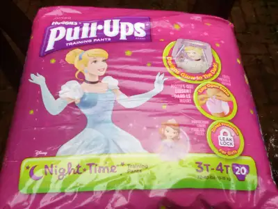 NEUF 20 Couches PULL UPS pour fille 3 ans 4 ans Couches de nuit pour bébés filles 32 à 40 livres 15...