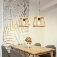 NEW - Bristol 1-Light Natural Pendant with Wood Shade