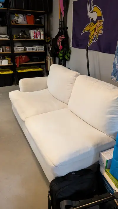 Divan 2 places blanc en plume, View more
