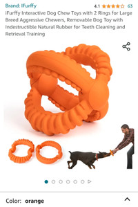 Interactive Dog Toy, Dog Chew Toys with 2 Rings IFurffy