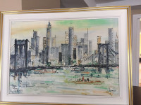 Peinture New-York Skyline / Brooklyn Bridge