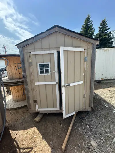 This shed is roughly 6 feet x 7 feet .it’s structurally sound, insulated, can hook up power to it. C...