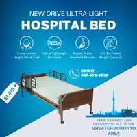 New Drive Hospital Bed, Ultra-Light, Delivery included, NO TAX