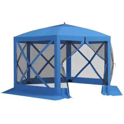 Outsunny 12' x 12' Hexagon Automatic Pop Up Screen Tent, View more