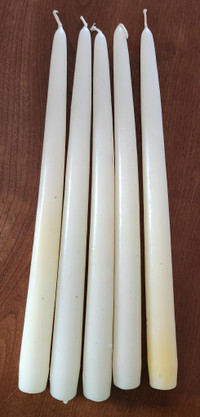 5 White Taper Candles