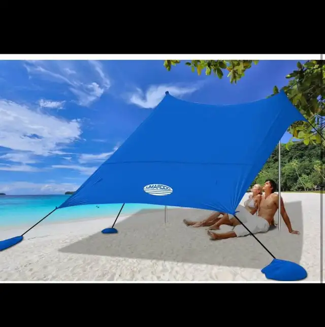 UMARDOO Family Beach Tent Sun Shade Canopy 10×9FT with 4 Aluminu in Patio & Garden Furniture in Hamilton - Image 9