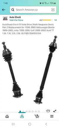 CV front axles, left and right (VW/Audi)