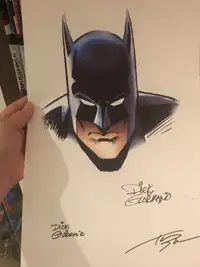 Batman print signed by Dick Giordano & Tom Smith 11x17