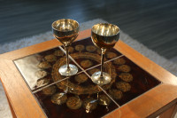 6 X Siver and Brass Wine Goblets made in India