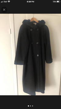 Women’s Charles Klein long wool blend coat 