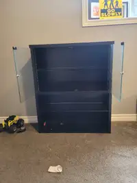 Black Bookcase/Display Shelf with Glass doors