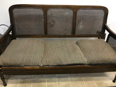SOLID  HARD WOOD  (WALNUT) CHESTERFIELD/ SOFA, SETTEE, View more