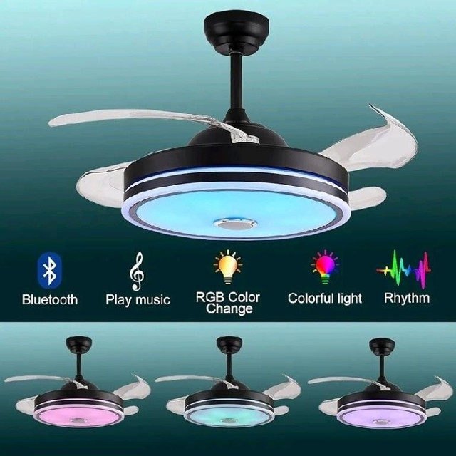 DFL 36" Dimmable Retractable Ceiling Fan Light and in Indoor Lighting & Fans in City of Toronto