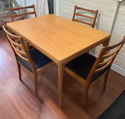 Teak Dining Set - Table & 4 Chairs - MCM, View more