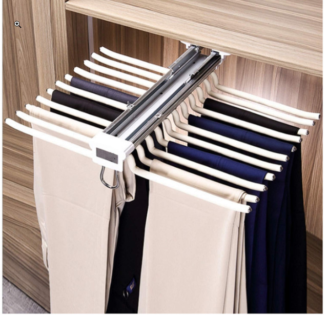 Pull Out Trousers Rack with 22 arms, Brand New (Open Box) in Cabinets & Countertops in Calgary