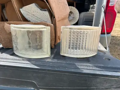 5 3/4 x 5 3/4 corner glass blocks. 2 styles 50 in total. Asking $3 each or make an offer.