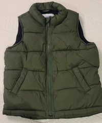 Boys or Girls Army Green Puffer Vest - Size 5T