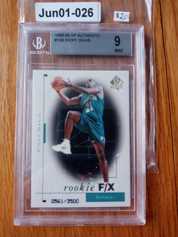 Ricky Davis Rookie F/X /3500 BGS 9 1998-99 SP Authentic #109 RC in Arts & Collectibles in St. Catharines